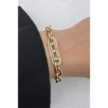Leo'Stone #bileklik Gold Mess Marka Model Ayarlanabilir Kadın Çelik Bileklik