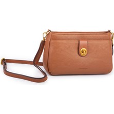 Prettyzys Nas Bag Mini Kadın Çapraz ve Omuz Çanta  (22X14 Cm) Taba