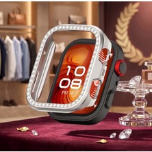 bbtech Huawei Watch Fit 5 Pro Uyumlu Taşlı Kasa Koruyucu Sert Pc Çerçeve Parlak Parıltılı Koruma Kılıfı