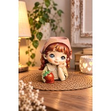 Gardenya Seviml Çilek Kız Skulent Saksı & Kalemlik Model 2