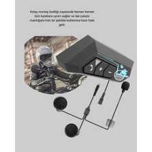 Mey Ithalat® BT22 Kask Içi Bluetooth Kulaklık Hızlı Eşleşme ve Gürültü Önleyici Mikrofon