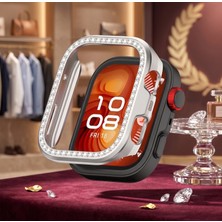 bbtech Huawei Watch Fit 5 Pro Uyumlu Taşlı Kasa Koruyucu Sert Pc Çerçeve Parlak Parıltılı Koruma Kılıfı