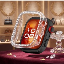 bbtech Huawei Watch Fit 5 Pro Uyumlu Taşlı Kasa Koruyucu Sert Pc Çerçeve Parlak Parıltılı Koruma Kılıfı