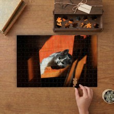 Sevimli Kedi Tasarımı 240 Parça Ahşap Puzzle Ahşap Kutuda  MP01985