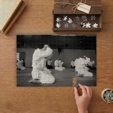Aikido Kursu - Dövüş Sporu Tasarımı 240 Parça Ahşap Puzzle Ahşap Kutuda  MP00940