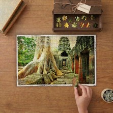Kamboçya- Eski Evler- Ağaç Tasarımı 240 Parça Ahşap Puzzle Ahşap Kutuda  MP00336