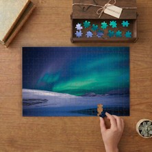 Kuzey Işıkları - Kar - Manzara Tasarımı 240 Parça Ahşap Puzzle Ahşap Kutuda  MP06441
