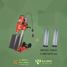 Kayasan Catpower 9350 Karot Makinası 4350W Açılı Sehpalı 2 Adet Karot Ucu 76 mm 100 mm