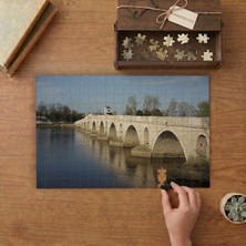 Edirne Meriç Köprüsü Tasarımı 240 Parça Ahşap Puzzle Ahşap Kutuda  MP07312