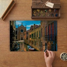 Venedik Renkli Evler - Dar Sokaklar Tasarımı 240 Parça Ahşap Puzzle Ahşap Kutuda  MP01534