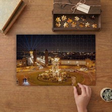 Barcelona Geceleri Plaza Espana  Tasarımı 240 Parça Ahşap Puzzle Ahşap Kutuda  MP01235