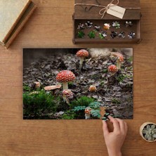 Sinek Mantarları - Doğa Manzarası - Orman Tasarımı 240 Parça Ahşap Puzzle Ahşap Kutuda  MP01826