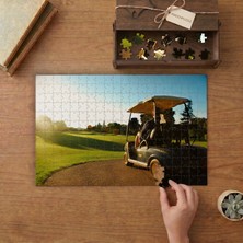 Golf Arabası- Spor Eğlence Tasarımı 240 Parça Ahşap Puzzle Ahşap Kutuda  MP00878