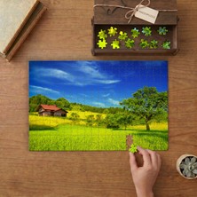 Müstakil Ev - Manzara - Doğa - Yeşillik Tasarımı 240 Parça Ahşap Puzzle Ahşap Kutuda  MP01543