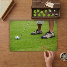 Golf Sahası- Spor Tasarımı 240 Parça Ahşap Puzzle Ahşap Kutuda  MP00308