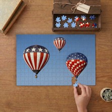 Uçan Balonlar Tasarımı 240 Parça Ahşap Puzzle Ahşap Kutuda  MP11372