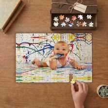 Boya Yapan Bebek Tasarımı 240 Parça Ahşap Puzzle Ahşap Kutuda  MP00272
