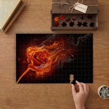 Alevli Gül Tasarımı 240 Parça Ahşap Puzzle Ahşap Kutuda  MP00144