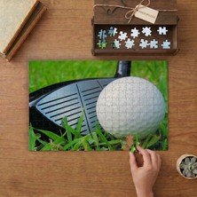 Golf Sopası ve Topu Tasarımı 240 Parça Ahşap Puzzle Ahşap Kutuda  MP00882