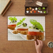 Domatesli Peynirli Kanepeler  Tasarımı 240 Parça Ahşap Puzzle Ahşap Kutuda  MP01879