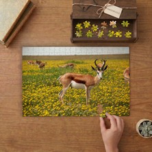 Kırlarda Ceylanlar Tasarımı 240 Parça Ahşap Puzzle Ahşap Kutuda  MP06884