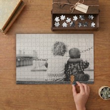 Kardeş Sevgisi- Iki Kardeş Tasarımı 240 Parça Ahşap Puzzle Ahşap Kutuda  MP01026