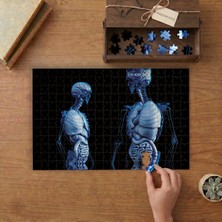 Insan Iskeleti - Anatomi  Tasarımı 240 Parça Ahşap Puzzle Ahşap Kutuda  MP10015