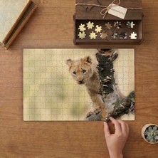 Yavru Aslan  Tasarımı 240 Parça Ahşap Puzzle Ahşap Kutuda  MP02973