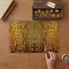 Altın Payetler- Soyut Resim Tasarımı 240 Parça Ahşap Puzzle Ahşap Kutuda  MP00440