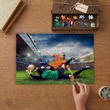 Futbol- Oyun- Spor- Eğlence Tasarımı 240 Parça Ahşap Puzzle Ahşap Kutuda  MP00847