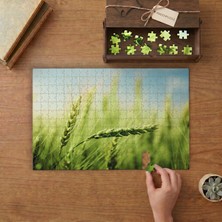 Yeşil Buğday Başakları  Tasarımı 240 Parça Ahşap Puzzle Ahşap Kutuda  MP08313