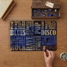Blues, Disco, Rock, ve Pop Tasarımı 240 Parça Ahşap Puzzle Ahşap Kutuda  MP07726