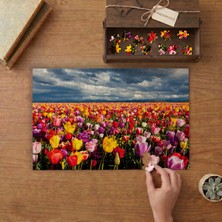 Rengarenk Lale Bahçesi  Tasarımı 240 Parça Ahşap Puzzle Ahşap Kutuda  MP10693