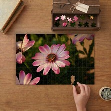 Pembe Papatyalar Tasarımı 240 Parça Ahşap Puzzle Ahşap Kutuda  MP07080