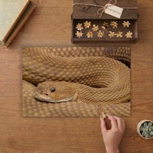 Kahverengi Çıngıraklı Yılan Tasarımı 240 Parça Ahşap Puzzle Ahşap Kutuda  MP07187