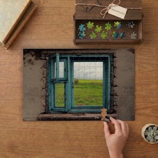 Pencereden Doğaya Bakış Tasarımı 240 Parça Ahşap Puzzle Ahşap Kutuda  MP01195