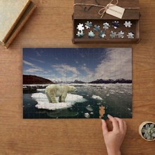 Kutup Ayısı - Küresel Isınma Tasarımı 240 Parça Ahşap Puzzle Ahşap Kutuda  MP01939
