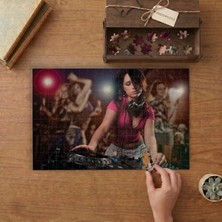 Kadın Dj - Müzik - Eğlence Tasarımı 240 Parça Ahşap Puzzle Ahşap Kutuda  MP00754