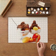Kasede Meyveli Dondurmalar Tasarımı 240 Parça Ahşap Puzzle Ahşap Kutuda  MP01835