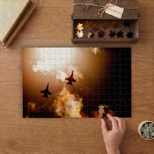 Gün Batımında Uçaklar Tasarımı 240 Parça Ahşap Puzzle Ahşap Kutuda  MP00066
