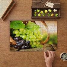 Sepetten Dökülen Üzümler Tasarımı 240 Parça Ahşap Puzzle Ahşap Kutuda  MP01817