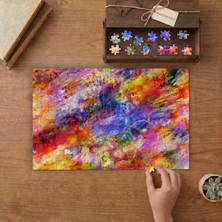 Renkli Soyut Resim Tasarımı 240 Parça Ahşap Puzzle Ahşap Kutuda  MP02034