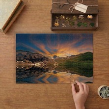 Dağların Göle Yansıması - Manzara Tasarımı 240 Parça Ahşap Puzzle Ahşap Kutuda  MP06372
