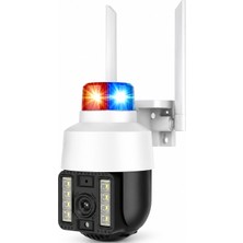 3 Mp Akıllı Dış Mekan Güvenlik Kamerası 355° Yatay / 90° Dikey Dönüş Sesli ve Işıklı Alarm Hareket Algılama