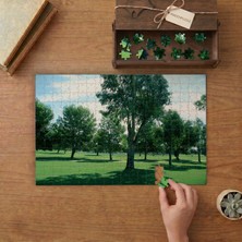 Yeşil Çimenler ve Ağaçlar- Park- Doğa Tasarımı 240 Parça Ahşap Puzzle Ahşap Kutuda  MP00242