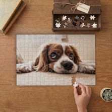 Yatan Sevimli Köpek Tasarımı 240 Parça Ahşap Puzzle Ahşap Kutuda  MP02044
