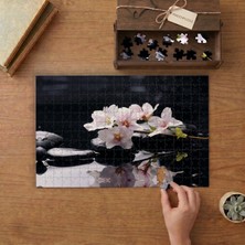 Kiraz Çiçeği - Spa Taşları  Tasarımı 240 Parça Ahşap Puzzle Ahşap Kutuda  MP04500