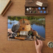 Balıkçı Malzzemeleri - Doğa Manzarası - Göl Tasarımı 240 Parça Ahşap Puzzle Ahşap Kutuda  MP04702