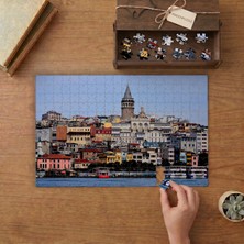 Galata Kulesi Manzarası Tasarımı 240 Parça Ahşap Puzzle Ahşap Kutuda  MP02936
