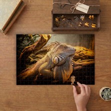 Kertenkele ve Güneş Işıkları Tasarımı 240 Parça Ahşap Puzzle Ahşap Kutuda  MP09917